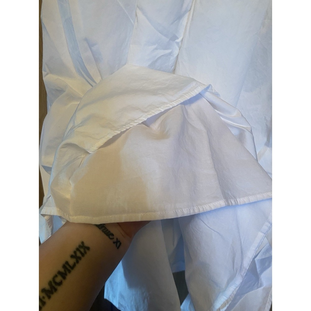 SPANX White Sleeveless Fit & Flare Midi Dress w/ Pockets L Cotton Blend - Picture 2 of 8